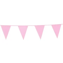 Flaggirlang - Ljusrosa 10 meter