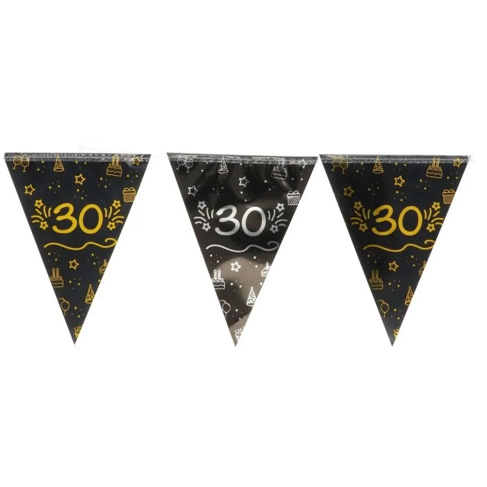 Flaggirlang Svart & Guld 30 år