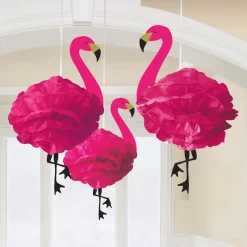 Flamingo hängande dekorationer 3-pack