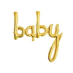 Folieballong Baby i guld 75 cm