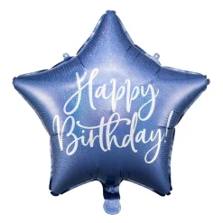 Folieballong Blå - Happy Birthday