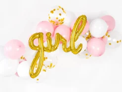 Folieballong Girl i guld 77 cm
