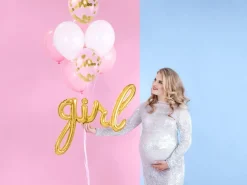 Folieballong Girl i guld 77 cm