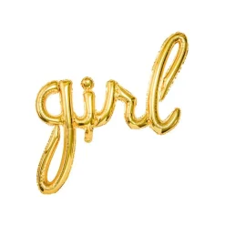 Folieballong Girl i guld 77 cm