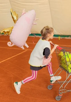 Folieballong Gris med vingar 72 cm