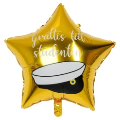 Folieballong Guldstjärna Grattis till Studenten
