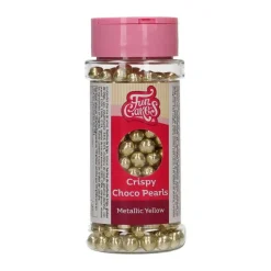 FunCakes - Chokladpärlor Metallic Gul 60 gram
