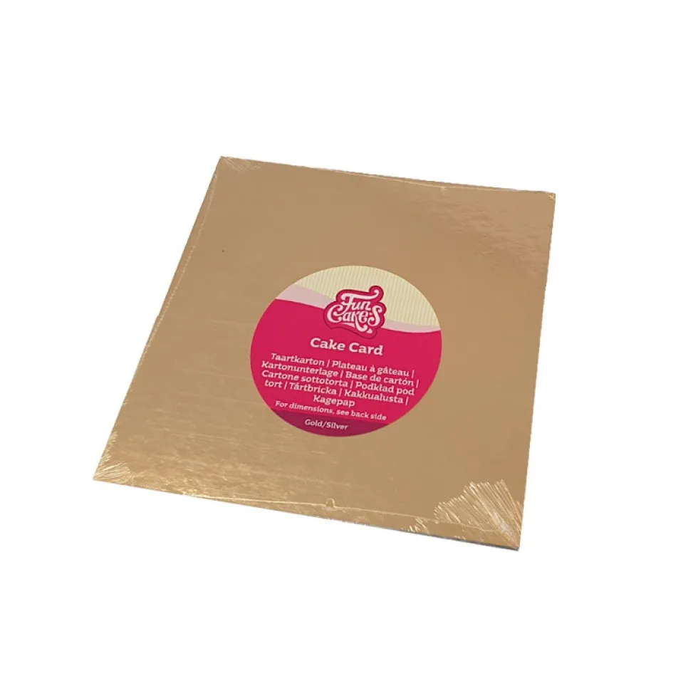 FunCakes - Fyrkantiga Tårtunderlägg Silver/Guld 20 cm 3-pack
