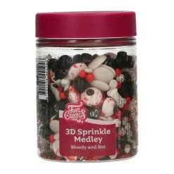 FunCakes - Halloweenströssel ögon och fladdermöss 70 gram