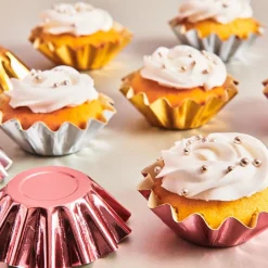 FunCakes - Muffinsformar Blomformade Guld 48-pack