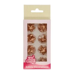 FunCakes - Sockerdekorationer Stjärnor brons 24-pack