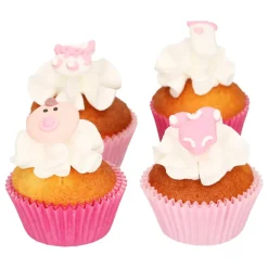 FunCakes - Sockerdekorationer Baby Girl 8-pack