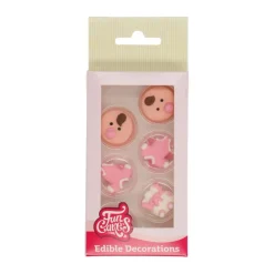 FunCakes - Sockerdekorationer Baby Girl 8-pack