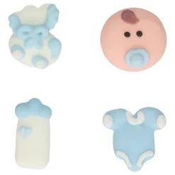 FunCakes - Sockerdekorationer Baby Boy 8-pack