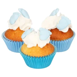 FunCakes - Sockerdekorationer Baby Feet Blå 16-pack