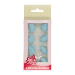 FunCakes - Sockerdekorationer Baby Feet Blå 16-pack