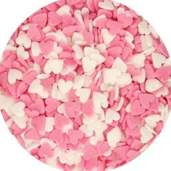 FunCakes - Strössel Rosa och vita hjärtan 60 gram