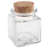 Fyrkantig glasflaska med kork 4 x 6 cm 12-pack