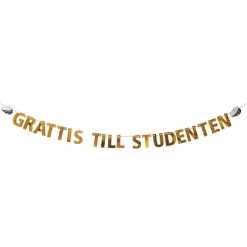 Girlang Grattis till Studenten guld 360 cm