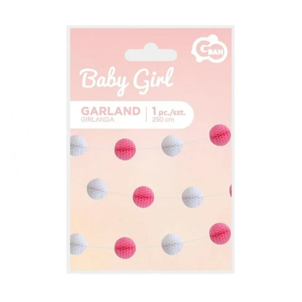 Girlang Honeycomb Rosa och vit 2,5 meter