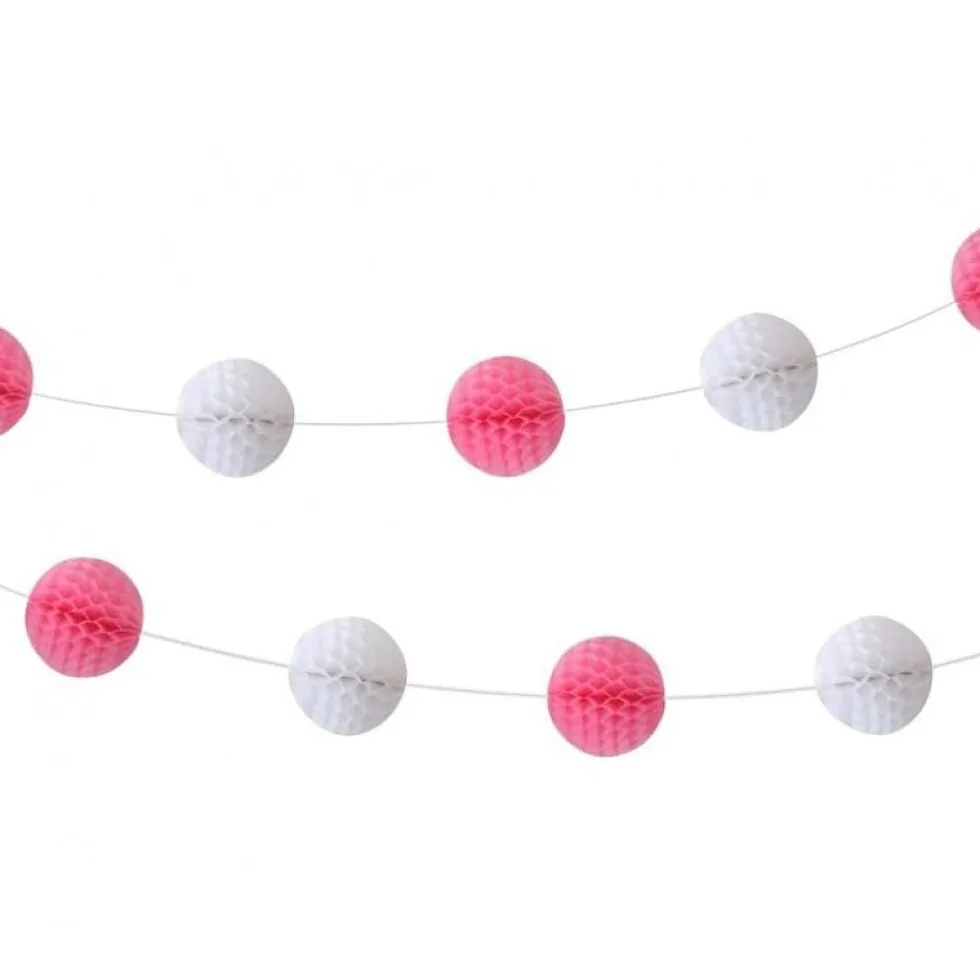 Girlang Honeycomb Rosa och vit 2,5 meter