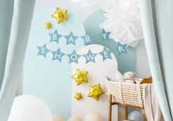 Girlang Stjärnor - Baby Shower Blå