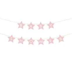 Girlang Stjärnor - Baby Shower Rosa
