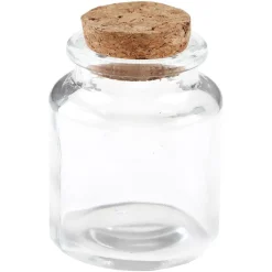 Glasflaska med kork 5 x 6 cm 12-pack