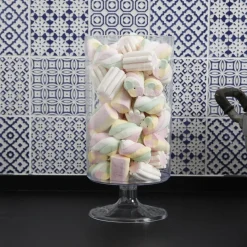 Godisskål av plast på fot cylinderformad 25 cm