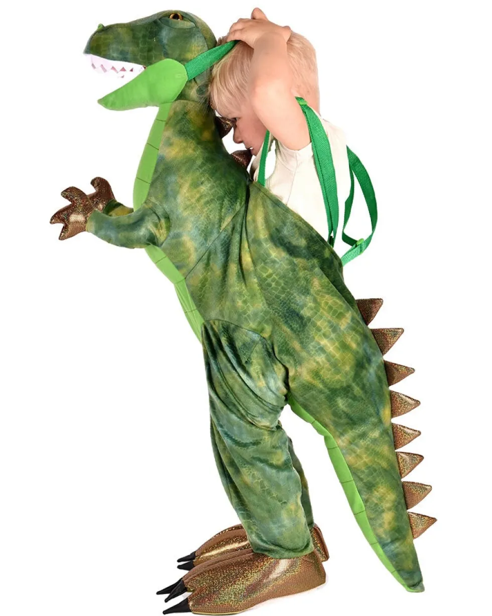 Grön Dinosaurie Jump-in Maskeraddräkt Barn 3-8 år