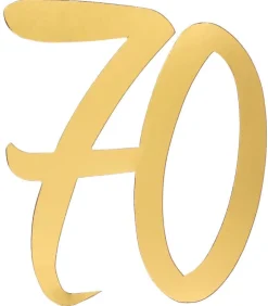 Gulddekorationer av papp 20 cm 70 år 4-pack