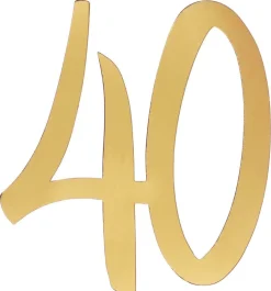 Gulddekorationer av papp 20 cm 40 år 4-pack