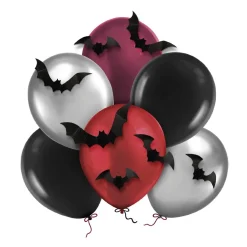 Halloweenballonger 3D Fladdermöss 6-pack