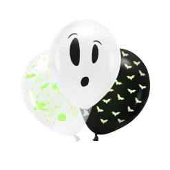 Halloweenballonger Glow in the dark 3-pack
