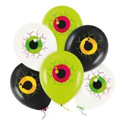 Halloweenballonger med läskiga ögon 6-pack