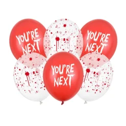 Halloweenballonger You're next 6-pck