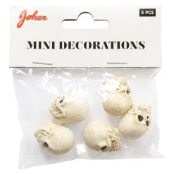 Halloweendekoration - Små dödskallar 2,2 cm 5-pack