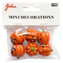 Halloweendekoration - Små pumpor 2,3 cm 6-pack