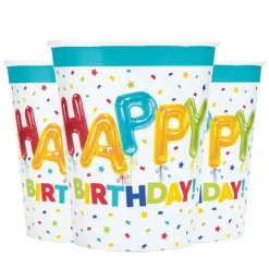 Happy Balloon Birthday - Pappmuggar 8-pack