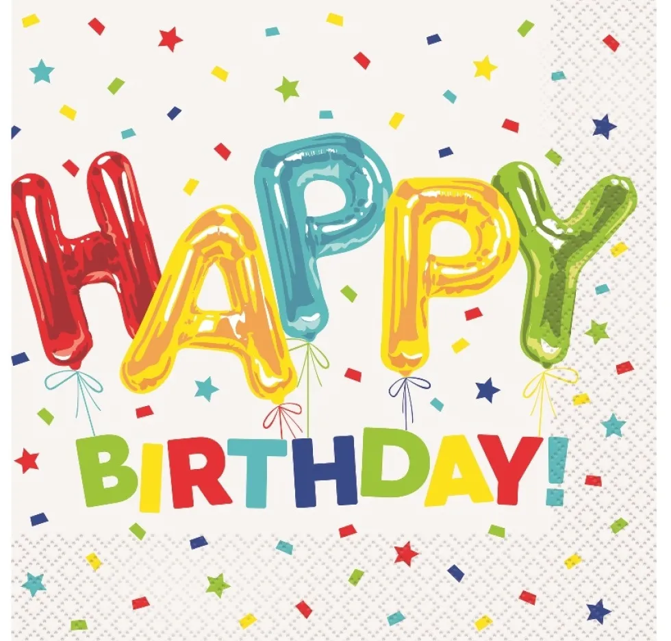 Happy Balloon Birthday, Servetter 16-pack