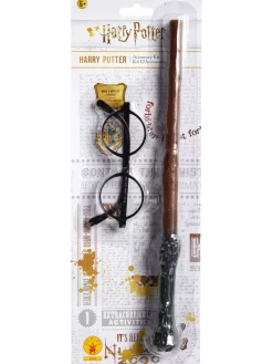 Harry Potter glasögon och trollstav