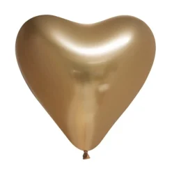 Hjärtformade Ballonger, Guld 6-pack