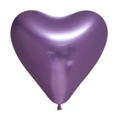 Hjärtformade Ballonger, Lila 6-pack