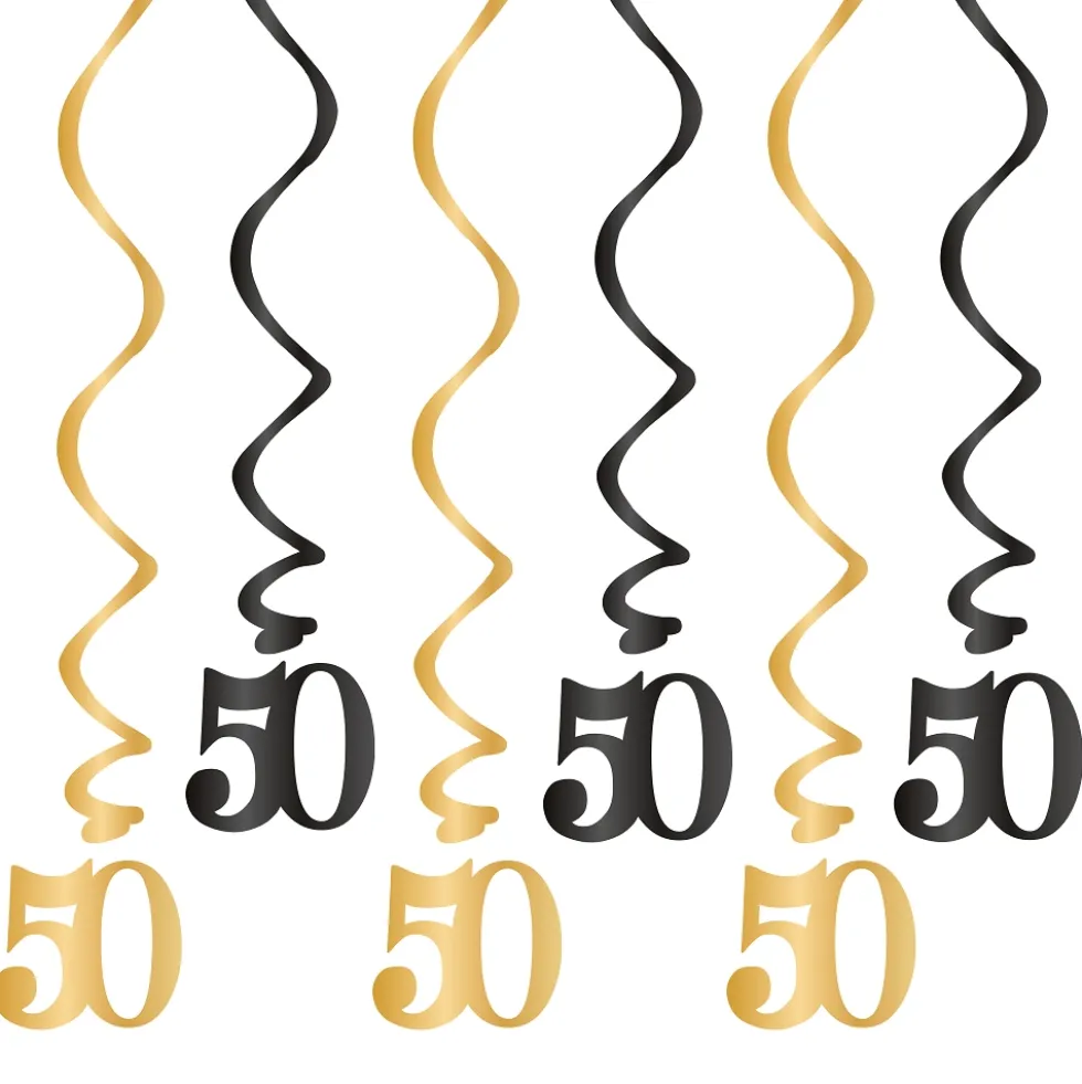Hängande dekorationer 50 år 6-pack
