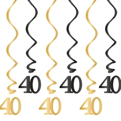 Hängande dekorationer 40 år 6-pack