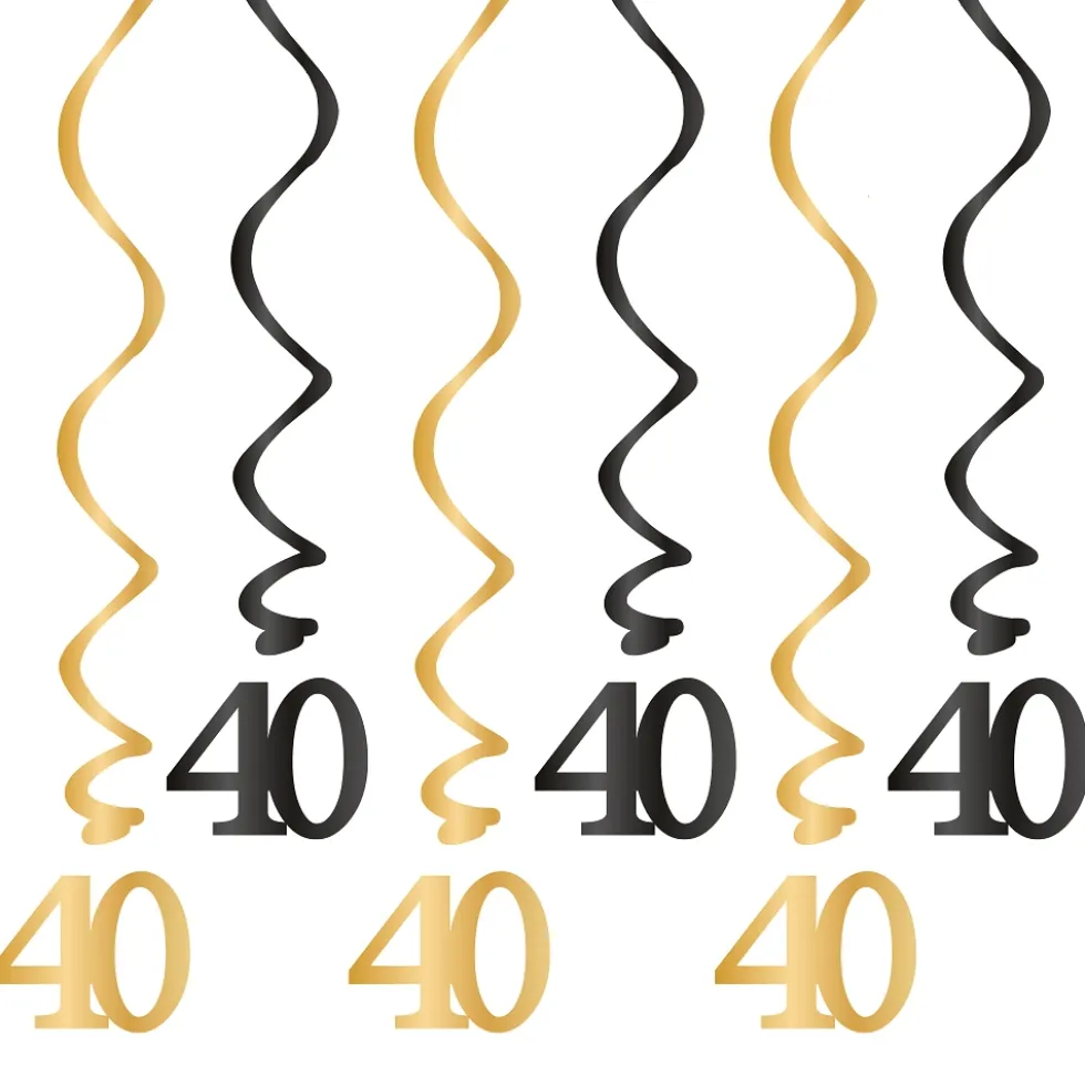 Hängande dekorationer 40 år 6-pack