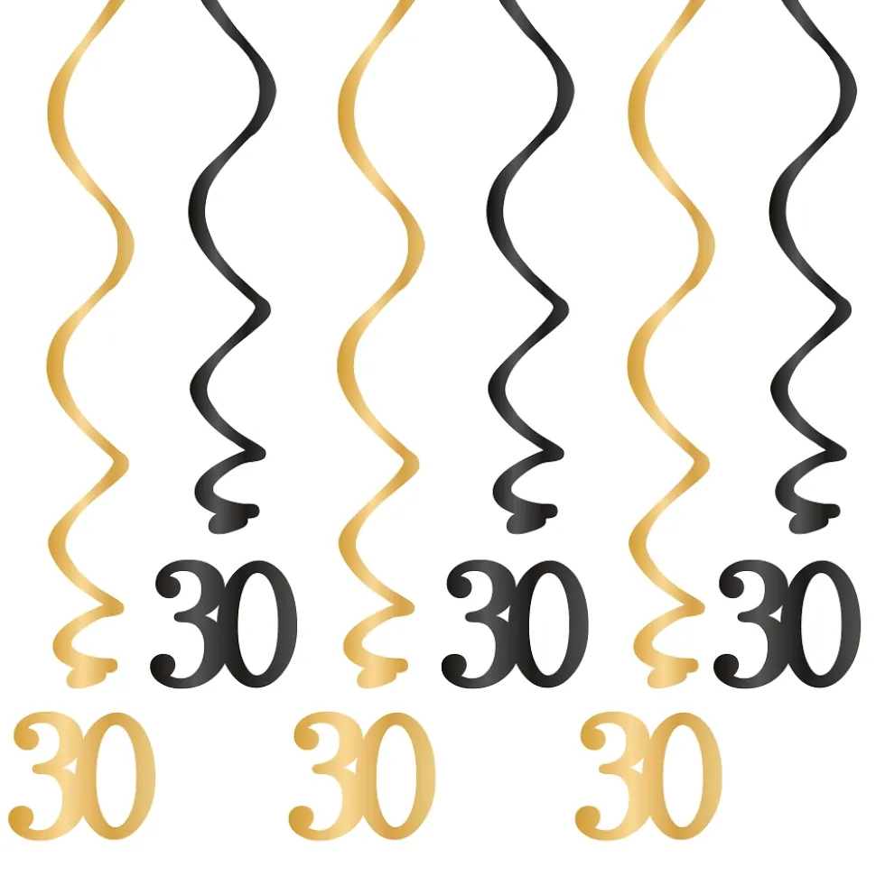 Hängande dekorationer 30 år 6-pack