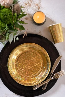 Holografisk Guld - Pappmuggar 10-pack