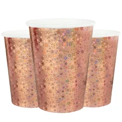 Holografisk Roseguld - Pappmuggar 10-pack