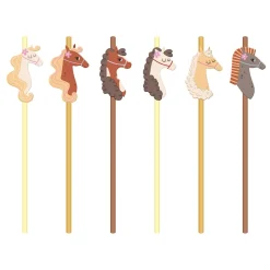 Hästar Pappsugrör 6-pack